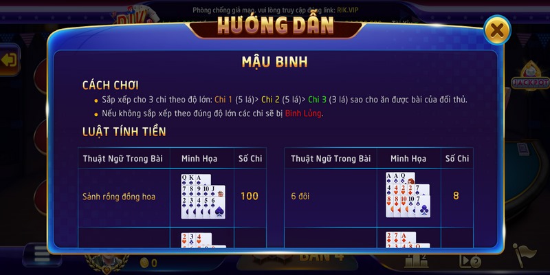 Mậu binh Rikvip: Game bài đẳng cấp cho tân thủ 2026 3 Quy định về những quân bài trong mậu binh Rikvip