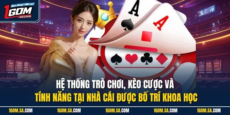 Hệ thống trò chơi, kèo cược và tính năng tại nhà cái được bố trí khoa học